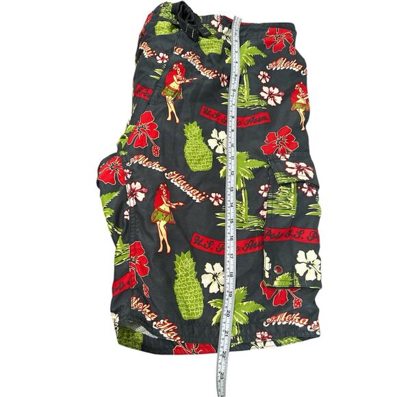 US Polo Assn Men’s Black Green Floral Lined Swim Shorts Size Large - Picture 4 of 8